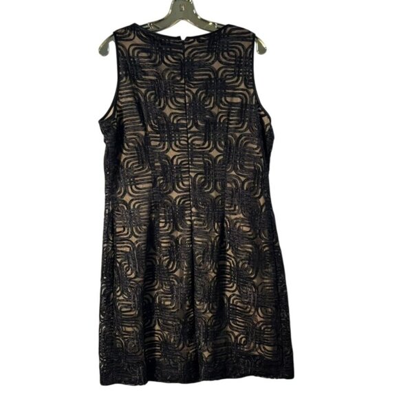 Jessica Howard Black & Nude Sleeveless Beaded Neckline Cocktail Dress Size 16 - Picture 5 of 10